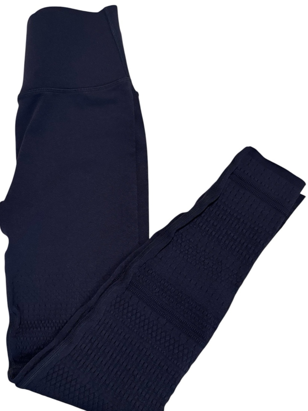 Fabletics SculptKnit Navy Textured Seamless Leggings
